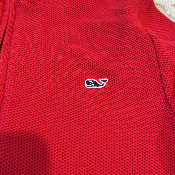 Red vineyard vines 1/4 zip sweater - Picture 2 of 4
